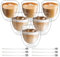 Lot de 6 Tasses à Expresso à Double Paroi 80 ml Avec Cuillères - Pour Cappuccino, Café, Café Glacé