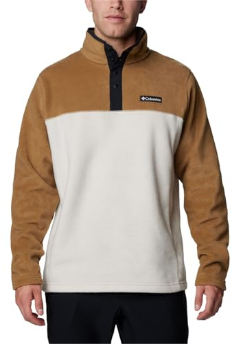 Columbia Men's Steens Mountain Half Snap 2, Fleece Pull Over, Dark Stone/Delta/Black, Medium