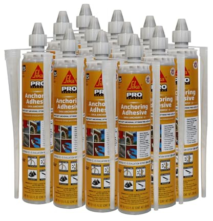 SIKA AnchorFix-2 High-Performance Construction Adhesive, 12-Pack, 10.1 Oz – Fast-Curing Epoxy for Anchoring in Concrete, Masonry & Steel, Solvent-Free, Ideal for Heavy-Duty Projects