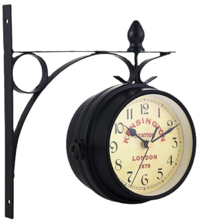 iSpchen Kreativität Wanduhr Arabische Ziffern Wand-Uhr Wasserdicht Wanduhr batteriebetrieben Retro geräuschlos Nicht tickend Dekoration Wohnzimmer Zuhause Küche Schule Büro Schwarz