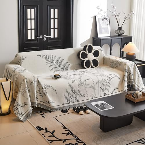 VanderHOME Sofa überwurfdecke, Überwurf aus Chenille, für Vier Jahreszeiten, Mehrzweck-Tagesdecke, Sofadecke, Überwurf, Sofaüberwurf 180 * 200cm-Schwarz 2