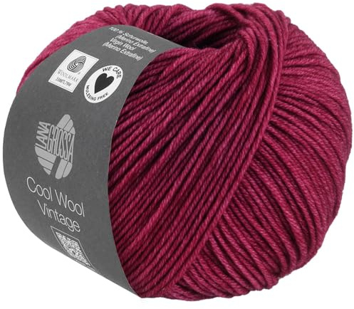 LANA GROSSA Cool Wool Vintage | Merinoklassiker mit Ton-in-Ton Farbeffekt | Handstrickgarn aus 100% Schurwolle (Merino extrafein) | 50g Wolle zum Stricken & Häkeln | 160m Garn FB 7377
