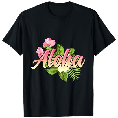 Aloha Hawaii Urlaub Surfen Strand Tropical Hibiskus Souvenir T-Shirt