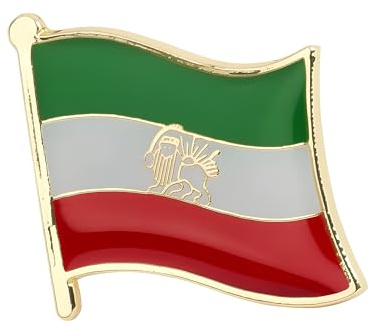 Iran Lion and Sun Flag Enamel Metal Lapel Pin Badge – Green White Red Tricolour Design – Persian Heritage Patriotic Souvenir Collectible Gift for Jacket, Hat or Bag – 1.9cm x 1.6cm