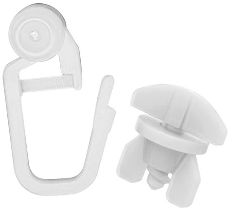 YJSDDNTY Rollos de Cortina con Gancho Plisado, Rollo de Cortina para riel (Juego Completo de 100 Ganchos de Cortina con 6 topes), diámetro del Rollo de 8 mm