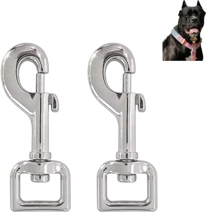 Ganci per Passeggini per Cani Set di 2, Acciaio Pesante, Uso con Collare per Cani Paracord 550, Ganci con Testa Rotante