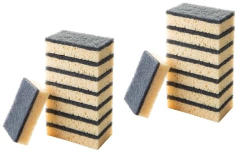 IWOWHERO 16 STK Schwammreiniger Kitchen Sponge reinigungsperlen reinigungspads Mehrzweckschwamm Schwamm zum Reinigen Badezimmer-Schrubberschwamm Reinigungsschwamm Geschirrspülschwamm Black