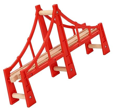 CIMAXIC Holzeisenbahn-spielzeug Gleissystem Set Mit Holz-hochbrücke Und Diy Gleisverbinder Für Überführungsmodellspielzeug