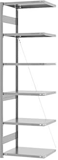 eurokraft | Steckregal | Bauart mittelschwer | einseitig | HxBxT 2500 x 750 x 500 mm | verzinkt | Anbauregal