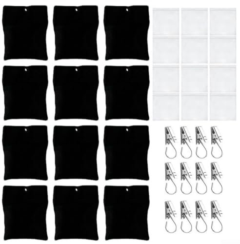 Outdoor Curtain Weight Bags With Metal Clips - 15Oz Canvas Sandbags For Gazebo, Pavilion & Garden Curtains, Windproof Bottom Weights for Outdoor Use(12pcs)