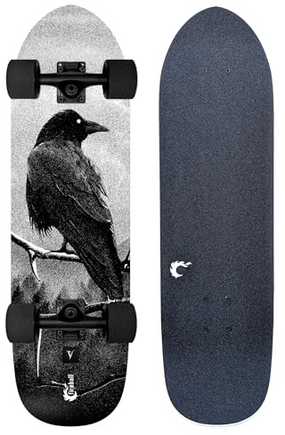 Fireball Mini Cruiser Longboard Skateboard Complete - Fully Assembled & Ready to Ride 29.5 x 8.5” Professional Maple Board - Artist Series Limited Edition Cruiser (Viltisvm)