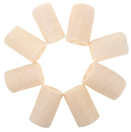 IWOWHERO 8stücke Natürlicher Luffa Schwamm für Duschpeeling Badezimmerreinigung Küche Hand und Oberflächenpeeling Schnelltrocknender Luffaschwamm ohne Hautreizungen