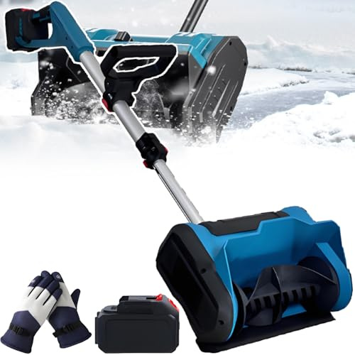 smafoseedding Pelle À Neige Électrique Professionnelle, Souffleuse À Neige Manuelle 600 W avec Batterie, Réglage Télescopique, Vitesse De 3 000 TR/Min, Idéale pour l'hiver 1battery
