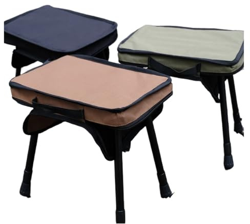 Outdoor Camping Taktischer Stuhl Klapphocker Leichter Ponyhocker Tragbarer Angelhocker aus Aluminium mit Aufbewahrungstasche(Green)