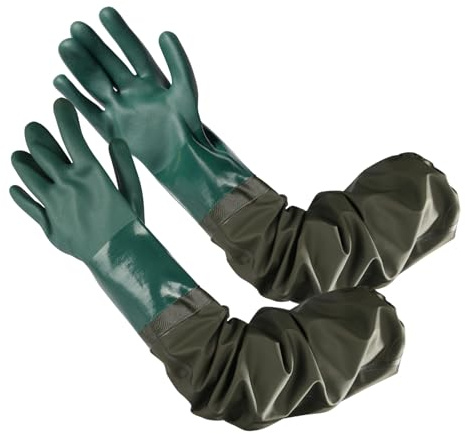 Gyism 75 cm estanque guantes largos impermeables guantes de goma guantes resistentes a productos químicos guantes guantes de protección química (verde)
