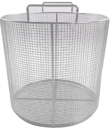 304 rostfritt stål rund steriliseringskorg med handtag, medicinsk instrumentbricka sterilisering, 0,6 cm nätkorg, lämplig för sjukhus, laboratorieinstrument (diameter: 30 cm Höjd: 30 cm)