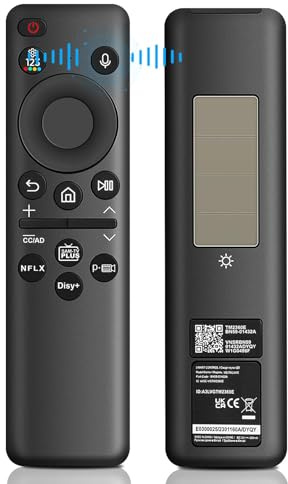 Satevol Telecomando di ricambio, BN59-01432A Telecomando solare con ricarica vocale per Smart TV, Universale per telecomandi TV LED Smart 4K HD TV Nero