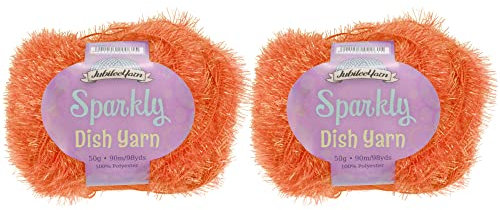 JubileeYarn Sparkle Dish Scrubby Yarn - Worsted Weight - 50g/Skein - 105 Pyro Glacier - 2 Skeins