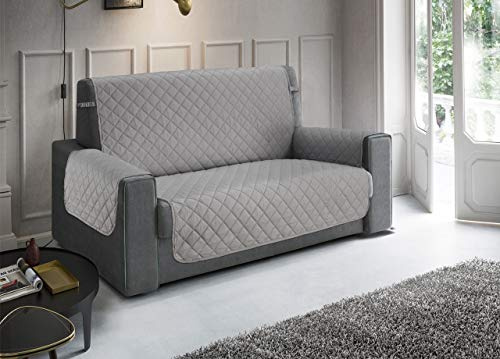 BIANCHERIAWEB Antirutsch-Sofabezug, wasserdicht, gesteppt, Python, Imperial, 3-Sitzer, Grau