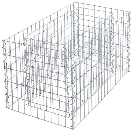 ESTEXO Hochbeet Gabionenhochbeet Gabione Pflanzkorb Drahtgitter Steinkorb Verzinkt Korb Stahlgabione Stahlkorb Metallbeet Metallhochbeet (90x50x50 cm)