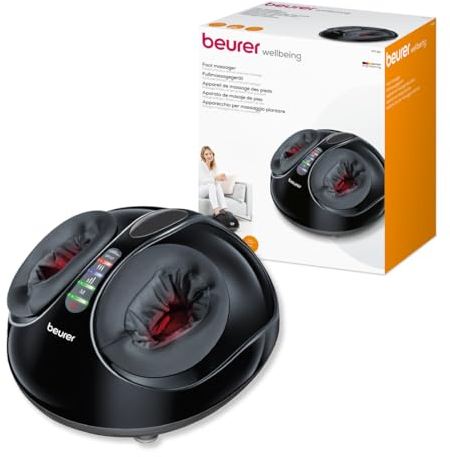 Beurer FM90 Shiatsu- und Luftkompressions-Fußmassagegerät | Dual-Massagefunktion | optionale Wärmefunktion | 3 voreingestellte Programme | 3 Intensitätsstufen | waschbarer Bezug | geeignet bis