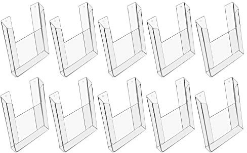HMF 46843 väggbroschyrhållare av akryl | 10 stycken | DIN A4 stående format | transparent