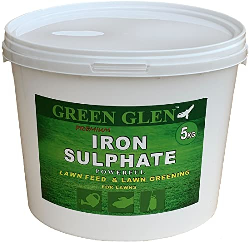 (5 KG) Iron Sulphate Fertiliser & Lawn Tonic - Easily Soluble Dry Powder - Grass Greener, Turf Hardener, Lawn Conditioner - Multi-purpose Garden and Lawn Treatment.