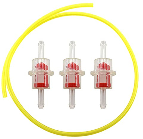 MCHNIC 3x Benzinfilter klein Kunststoff Durchmesser Ø 6mm Anschluss mit 2feet Benzinschlauch Ø 5x8mm für Simson S50 S51 S70 S53 SR50 SR1 SR2 SR4 MZ Ersatzt 10315A