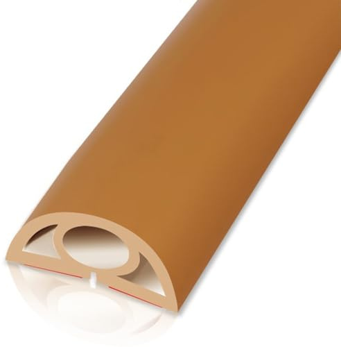 Canaleta de Suelo para Cables Gestión De Cables De Suelo, 2 Cm De Ancho Canaleta Pasacables para Suelo Fácil De Instalar, Cubierta para Cable De Piso De PVC Suave Y Duradero