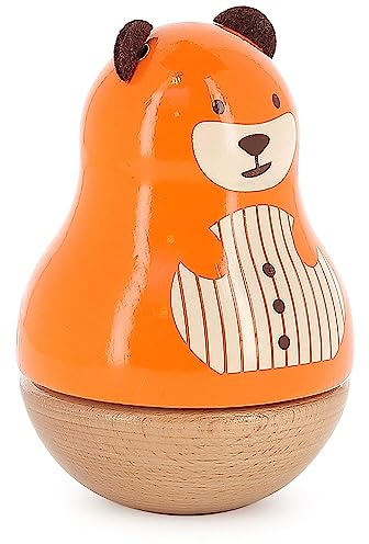 Vilac - Boîte à Musique Marcel l'ours - Jouet d'Eveil et de Décoration en Bois Massif - 6 Personnages à Collectionner - pour Enfants Dès la Naissance