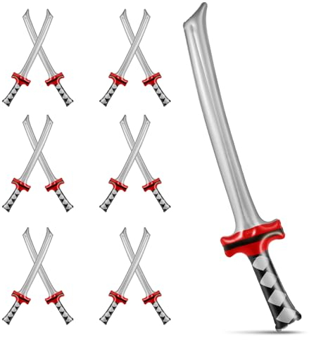 PEUTIER 12 Stück Aufblasbare Schwerter, Aufblasbare Spielzeugschwerter aufblasbares Samuraischwert Ninja Schwert Aufblasbares Spielzeug für Mädchen Jungen Geburtstag Ninja Themenparty