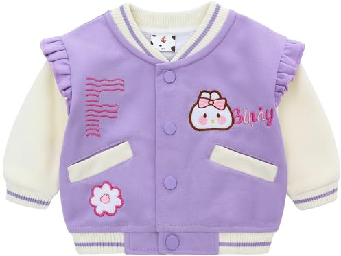 famuka Bambina Cappotti e giacche Giacca Bambina Giacche e cappotti Giacca da Baseball (Viola, 9M)