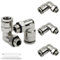 Bwintech 5 piezas 6mm Tubo OD x 1/8 BSP Rosca Macho Con O-Ring Codo Latón Niquelado Push to Connect Racor Neumático Push Lock
