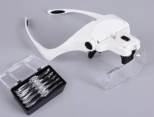Figured'Art Lunettes Loupe de Précision avec Lampe LED 5 Lentilles - Accessoire pour Peinture par Numéro, Diamond Painting et Tout Loisir Créatif