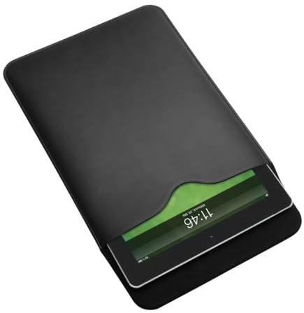 PARENCE.- Elegante custodia per tablet in ecopelle da 10,24 pollici - Elegante e pratica custodia protettiva per il trasporto e la chiusura magnetica, quotidiana, in viaggio - Nero