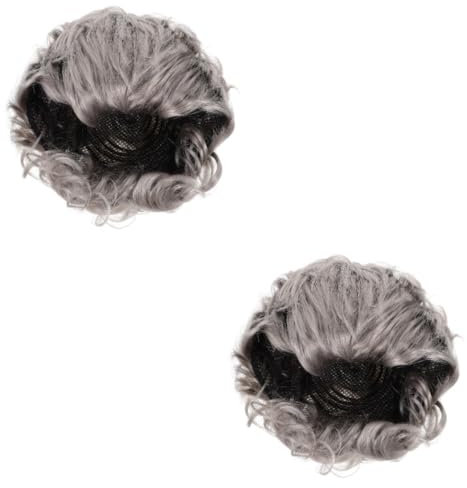 Toyvian 2stücke Old Lady Perücke Für Kostüm Und Cosplay Graue Kurzhaar-wig Für Damen Für Karneval Halloween Und Theateraufführungen Leicht Und Bequem Realistisches Aussehen