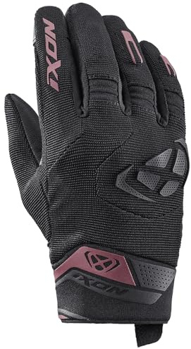 Ixon Mig 2 Gants de Moto pour Dames (Black/Dark Red,L)