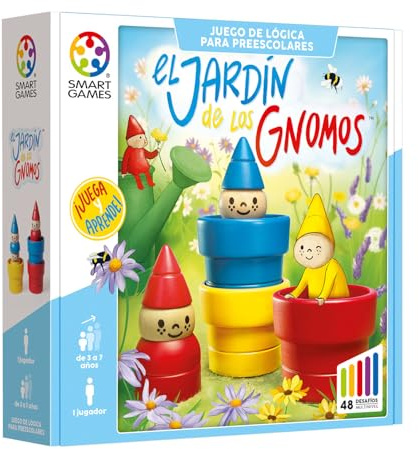 SmartGames - Der Garten der Zwerge | Spiele für Kinder ab 3 Jahren | Lernspiele 3 Jahre oder älter | Kinderpuzzle 48 Herausforderungen | Kinderspiele | 1 Spieler