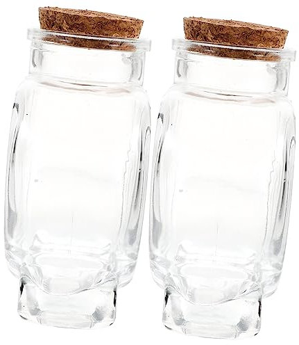 Alipis 2pcs Glass Wishing Bottle Cork Lids Landscape Bottle for Diy Wishing and Origami Star Storage