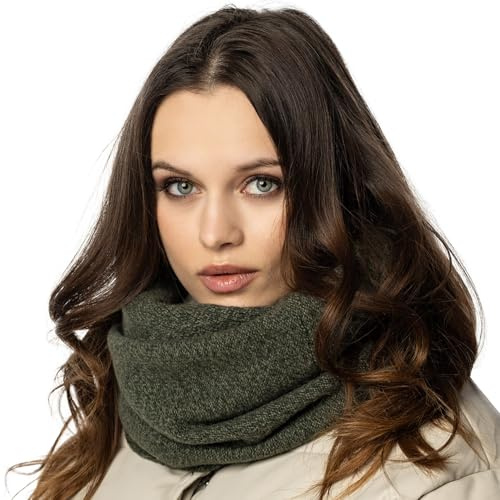 VIVISENCE Damen Winter Loop Schal Aus Modischer Gemütlich Wärmendem Garn Kalte Wintertage Frauen Elegante Melange-Muster Dekorative Und Sportliche Outfits Winter Herbst Modell 7108