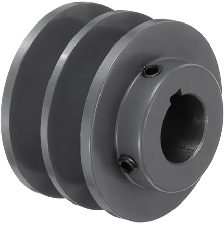 sourcing map 2BK28-1 V-Belt Sheave 1Bore 2.95OD Double Groove Web Sheave Bored-to-Size Sheave, Cast Iron, Belt Section for 3L or B Belt