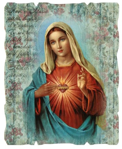 Holyart Sacro Cuore di Maria Quadro Vintage 15x10 cm