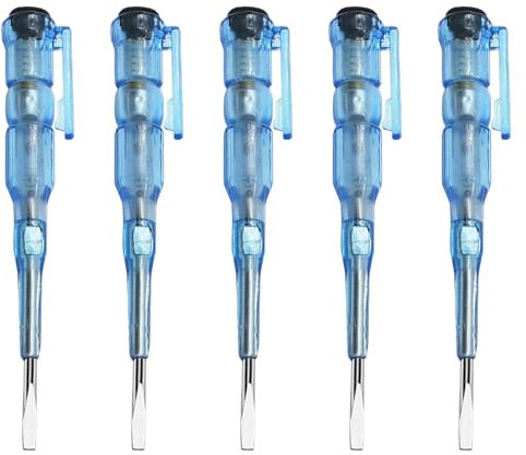 Lot de 5 tournevis testeur de tension portable à double usage pour l'entretien électrique domestique (bleu)