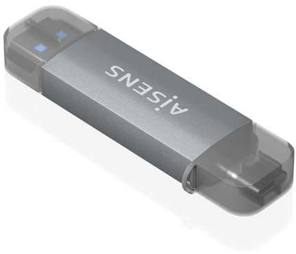 Lector de Tarjetas de Memoria Externo SD, Micro, MMC, USB-A, USB-C, Color Gris, Ideal para transferir Datos y expandir Almacenamiento.
