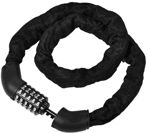 Bike Lock Combination, 110cm x 6mm Heavy Duty Bike Chain Lock with 5-Digit Resettable Code - High Security Cut Resistant Bicycle Lock for eBike, Motorcycle, Scooter, Gate & Door