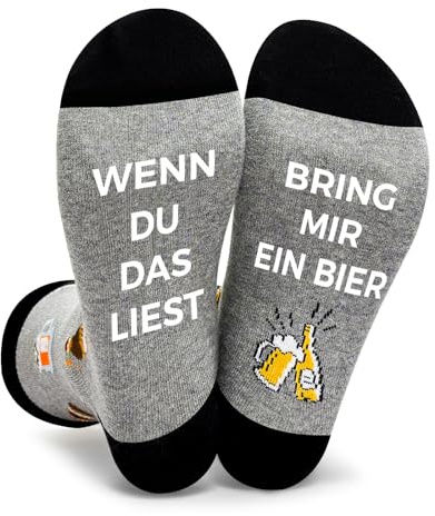 SI TU VOIS ÇA Lustige Socken Geschenke für Männer Damen Socken Baumwoll GeschenkNeuheit Man Opa Papa Teenager Geburtstag Vatertagsgeschenk Oktoberfest Weihnachten Ggeschenkideen Bier EU 39-46