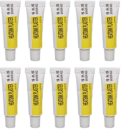 Elprico Pasta Térmica de GPU de Adhesión Fuerte, Yeso de Disipador de Grasa de Silicona Viscosa con Excelente Aislamiento, Resistencia, Adecuado para LED, 5 G de Pegamento Conductivo