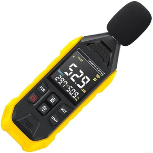 Digitaler Geräuschtester, FDM01 Dezibel-Messgerät, Schallpegelmessgerät, LCD-Anzeigebereich 30–130 dB, 600 mAh, für Wohnbaustellen