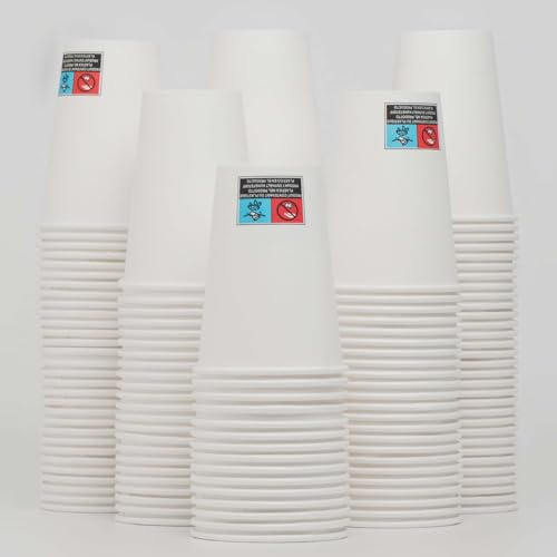 RAJDAL [400] Gobelets Carton Jetables Blanc ou Marron 150 ml Très Résistant et Sans Fuite. Idéal Café et Boissons Chaudes. En Papier Certifié FSC Recyclable. Idéal Entreprise, Bureau, Association