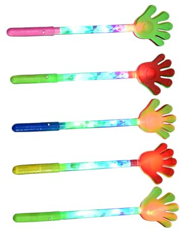 HONITANO Aplausos Divertidos De Mano 5 Piezas Plástico Colores Brillantes Para Niños Fiestas y Celebraciones Animación Carnaval Navidad Cumpleaños
